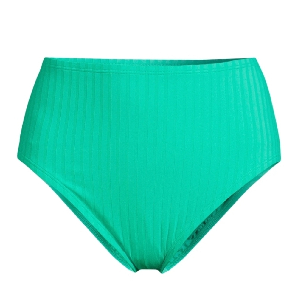 Time and Tru Green Teal Brief Swim Bottom Full Coverage High Rise